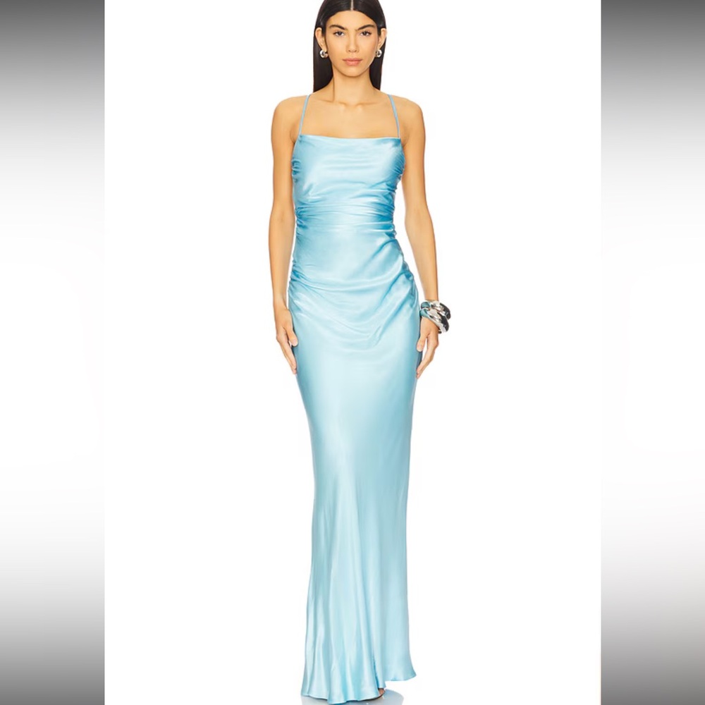 Shona Joy La Lune Lace Back Maxi Dress in Iceberg Blue
